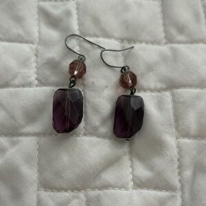 Source Unknown Purple and Brown Earrings